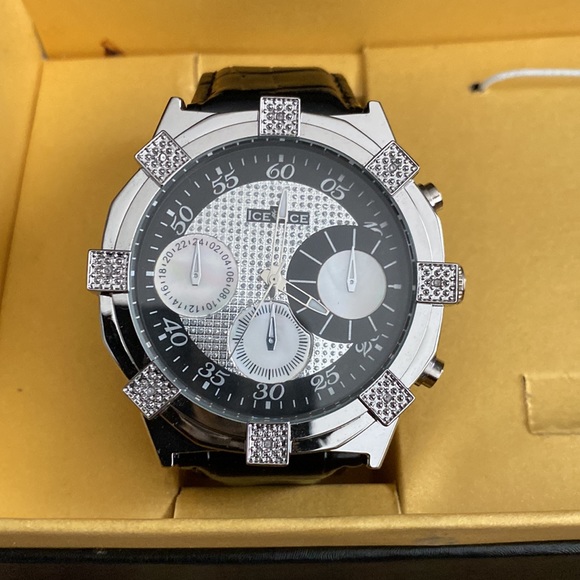 Brand new “Ice Ice Elements” Genuine Diamonds Bezel Large Face Men’s Watch. Nice - Picture 3 of 12